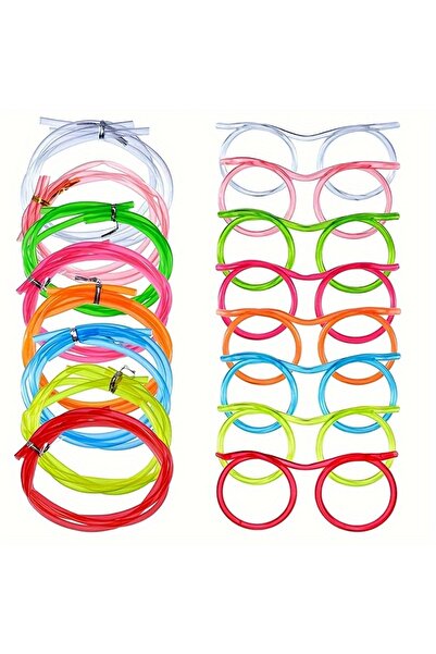 Choice4 8pcs All colors 1/8pcs Creative Straw Glasses Funny Flexible Drinking...