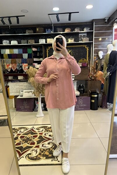 HÜMEYRA BUTİK قميص تينسل مزين بالزهور