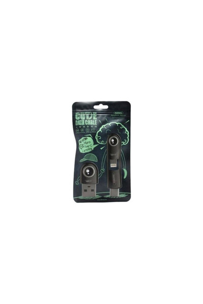 Remax Cutie RC-073th Επίπεδο Καλώδιο USB σε Lightning / Type-C 2.1A Μαύρο 1μ