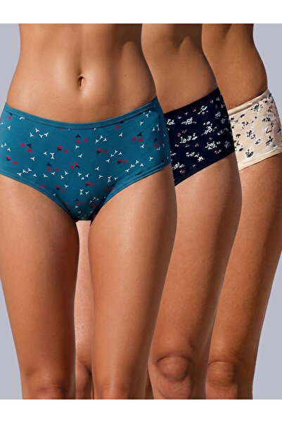 Eden By Styli Pack of 3 - Cotton Printed Full Coverage Hipster Briefs