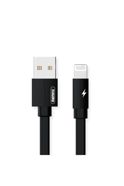Remax Πλεγμένο / Επίπεδο Καλώδιο USB σε Lightning Μαύρο 2μ (Kerolla)