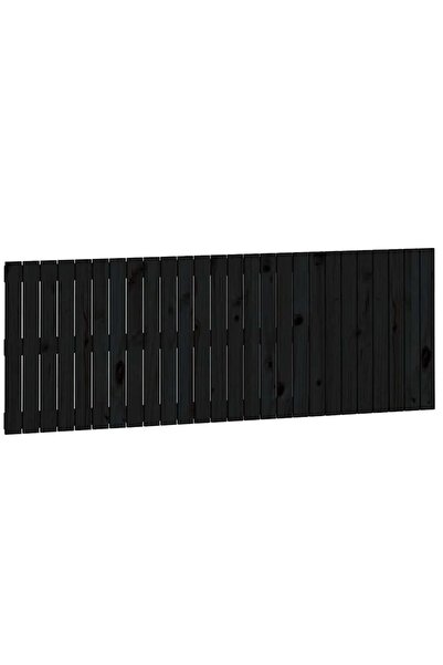 vidaxl Tăblie de pat pentru perete, negru, 166x3x60 cm, lemn masiv pin