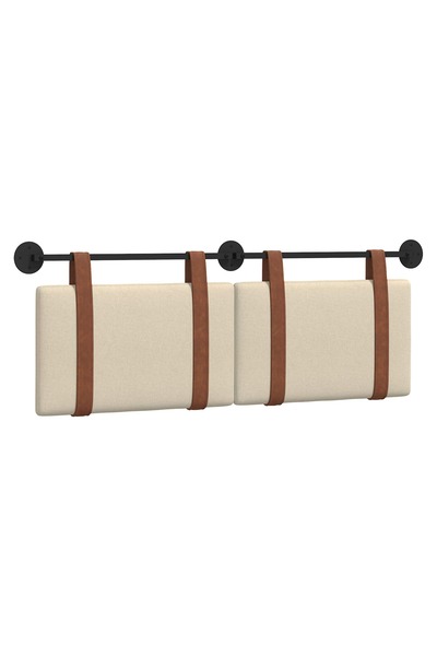 vidaxl Cap de pat suspendat Pe perete Crem 130 x 55 x 5 cm PU antic