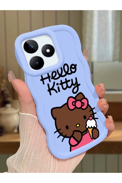Hontinga Realme Note 50 Compatible Case Camera Protector Blue Silicone Couple...
