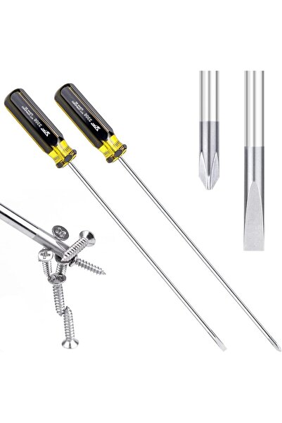 Arabest 2-Piece Magnetic Screwdriver Set,Cross Head and Flat Blade,15-inch Tr...
