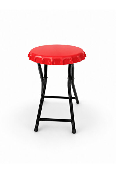 Worz Store Kırmızı Katlanabilir Metal Gazoz Kapağı Tabure Ev Bahçe Balkon ve ...