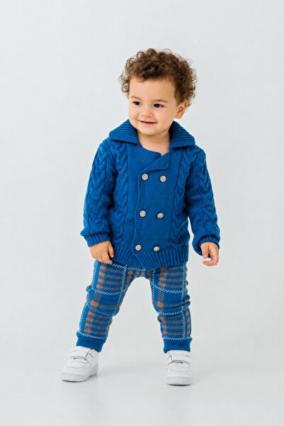 Babyhola Baby Boy Knitwear Cardigan Pants Winter Set 23110