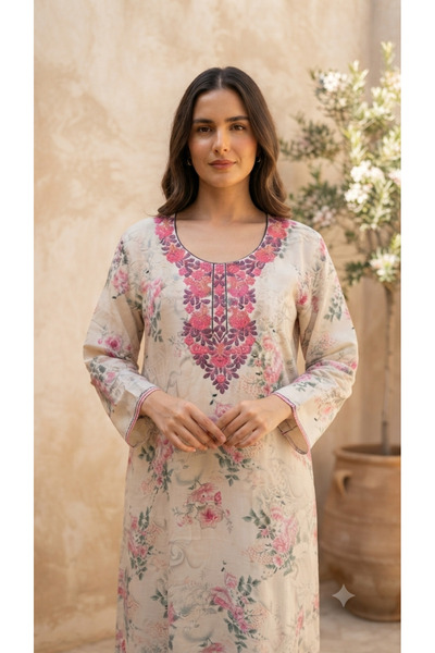 Maison Emarat Garden Embroidered Jalabiya – Luxury Floral Modest Maxi Dress