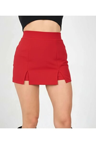 MRDN MODA Women's Double Slit Lycra Shorts Skirt