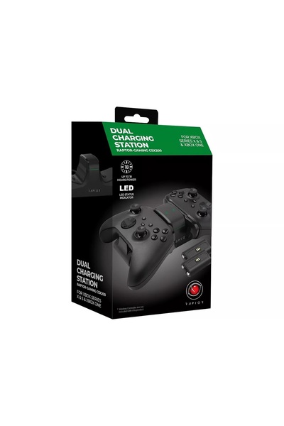 RAPTOR HARDWARE Suport de încărcare duală pentru controlere XBOX One S/X ; XBOX Series S/X + Acumulatori 700mAh