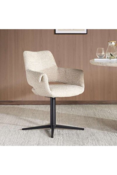 PAN HOME MOLIVO SWIVEL DINING CHAIR - BEIGE