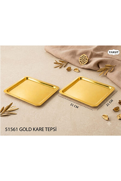 konak alışveriş 51761 -Presentation Stand Mtl. Kare Gold 1 Piece