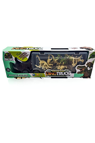 KentOyuncaK Dinosaur Truck with Accessories-Dinosaur Transporter Truck Play S...