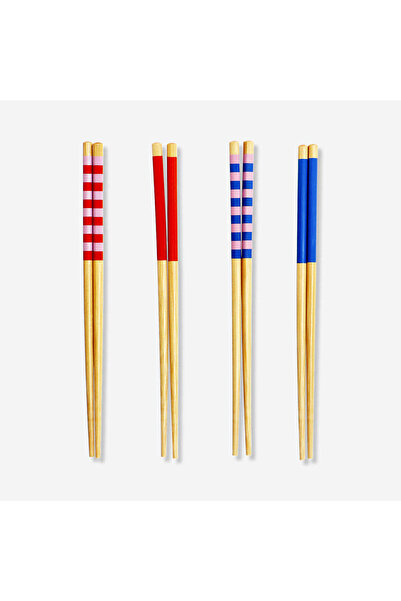 Flying Tiger Copenhagen 4'lü Renkli Ahşap Chopstick