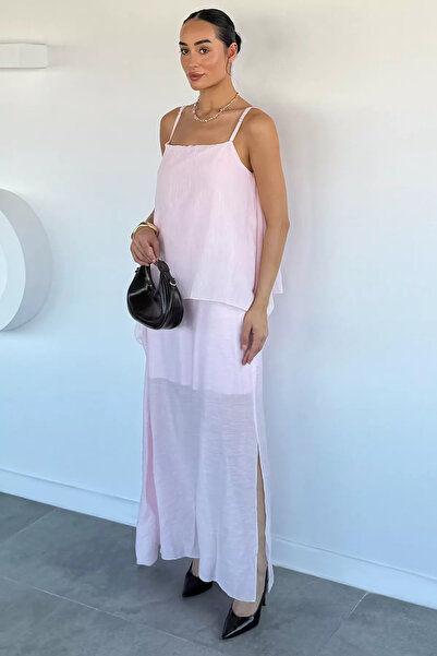 Aryena Pink Women's Strap Lined Dress