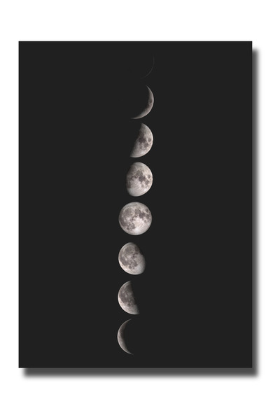 Rosaart Ay Evreleri Posteri,Moon Phases, Gerçek Ay Fotoğrafları, Minimal Astr...