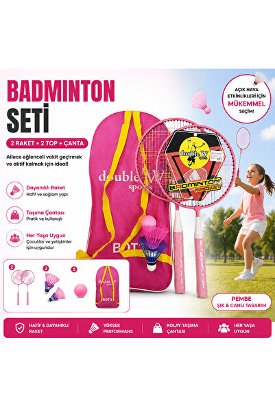 Miro Toys Badminton Seti 2 Raket 2 Top Taşıma Çantalı Çocuk ve Yetişkin Raket...