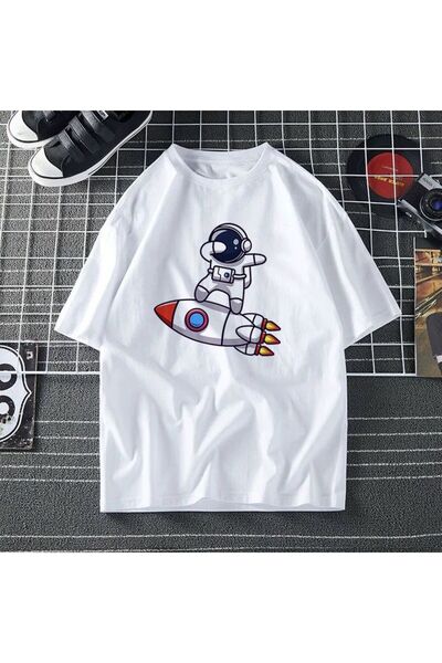 bellanova Unisex πολύχρωμο μπλουζάκι με στάμπα Oversize Streetwear Άνετη εφαρ...