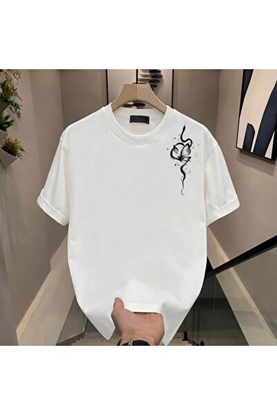 bellanova Unisex πολύχρωμο μπλουζάκι με στάμπα Oversize Streetwear Άνετη εφαρ...
