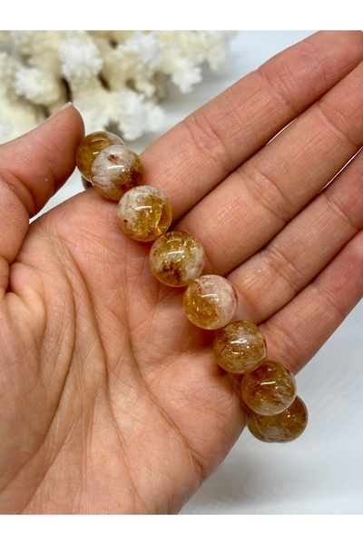 gemsartdeco Citrine Natural Stone Aa+ Quality Bracelet 14 mm (Men's Size and ...