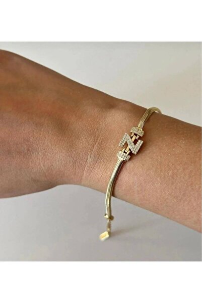Haziran Accessory, Italian Chain and Charm Women's Steel Bracelet with Extens...