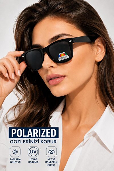 Nilu Moda Polarize Kadın Güneş Gözlüğü UV400 Korumalı Siyah Çerçeve – Parlama...