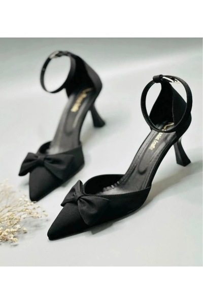 FYD SHOES Bow Detailed Satin Material Evening Dress Women Shoes