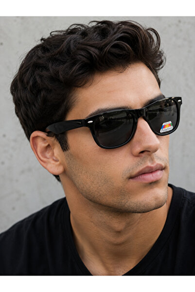 Polarize Camlı Siyah Unisex Güneş Gözlüğü UV400 Korumalı
