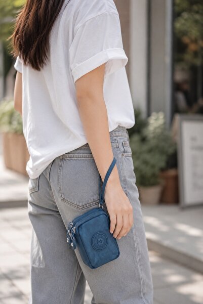NEMO BAGS Unisex Turkuaz Küçük Cüzdan 10x8cm 3 Gözlü Bileklikli Su Geçirmez K...