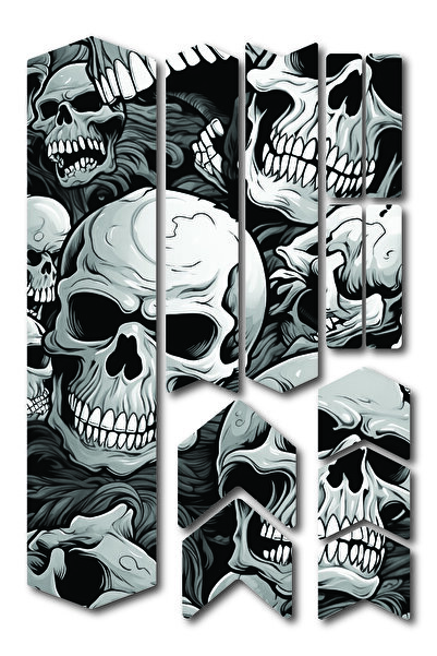 ca kay bu Skull Bisiklet Sticker Seti – Kuru Kafa Etiket
