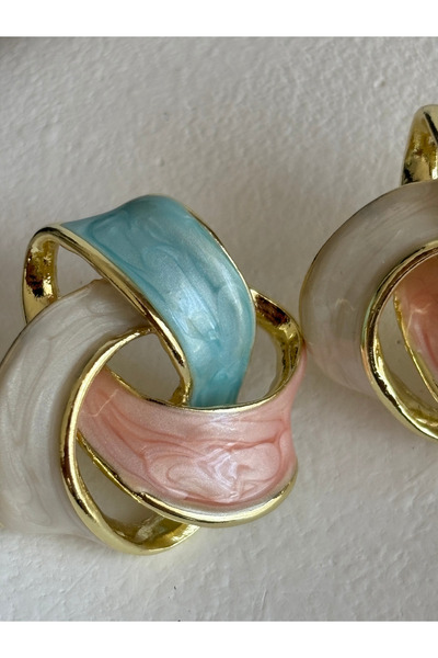 BHR AKSESUAR Colorful Enamel Earrings (3 cm)