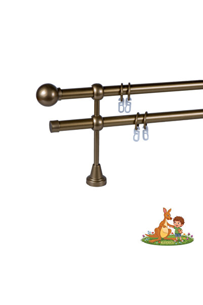 KLEIDECO Galerie dubla perdea AUSTRALIA, Metal, Diametru 19 mm, Capete SIDNEY...
