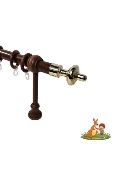 KLEIDECO Simple curtain rail SAN DIEGO, Wood/Plastic, Diameter 28 mm, 340 cm,...