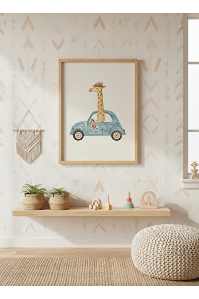 Creatick Design Masif Ahşap Çerçeveli Çocuk Ve Bebek Odası MDF Tablo İskandin...