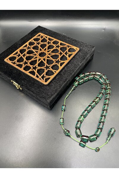 Onurlu Tesbihane Usta Mehmet Toprak İmzalı Kuru Torna Ateş Kehribar Tespih – 11x8 mm