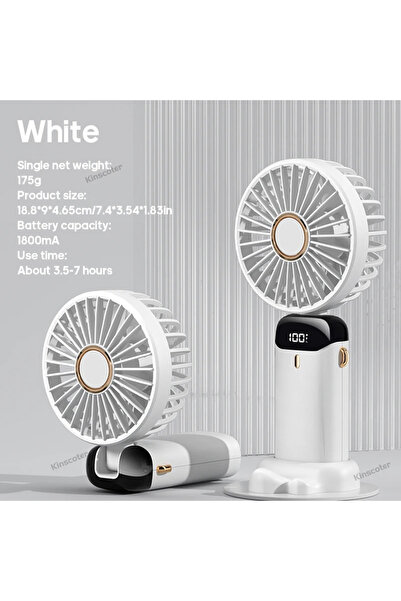 Choice1 White 2026 New Hot Hand-Held Fan USB Portable Folding Charging Hangin...