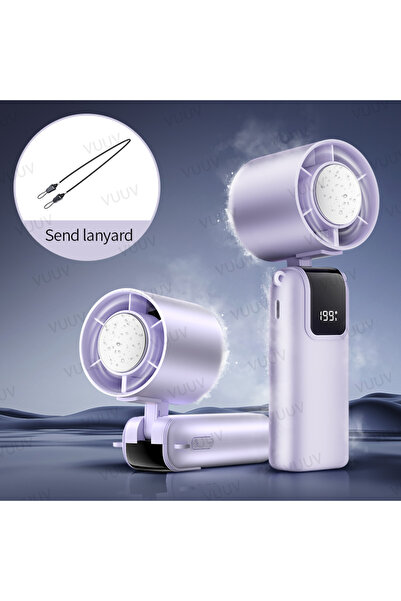 Choice4 light purple Ice Cooling Handheld Fan 199 Speeds Turbo Portable USB D...