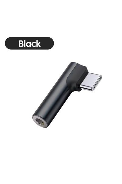 Choice Black Type C to 3.5mm Jack Headphone Audio Adapter Converter Elbow L-t...