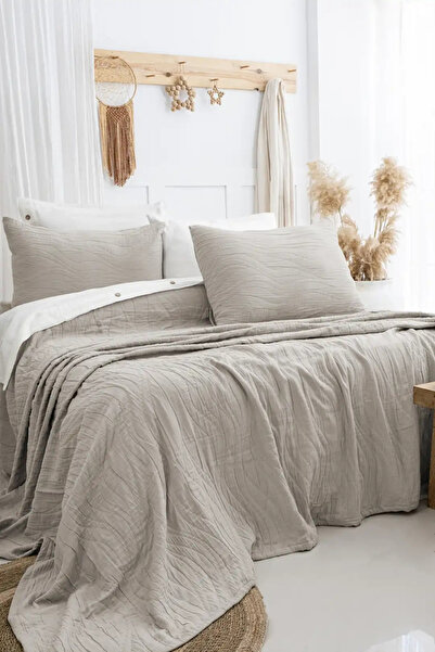 colezium Şaheser Home Collection Bedspread Double Size Janna Beige