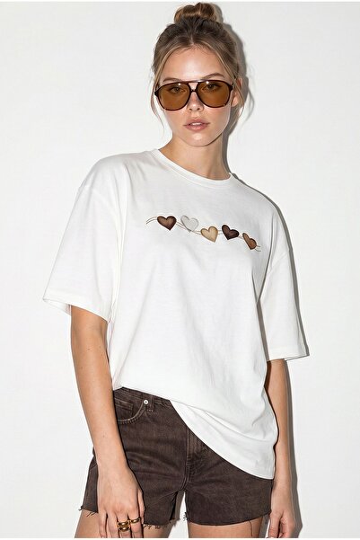 Hiccup LUCCI Tricou Oversize Din Bumbac Cu Imprimeu Inimă