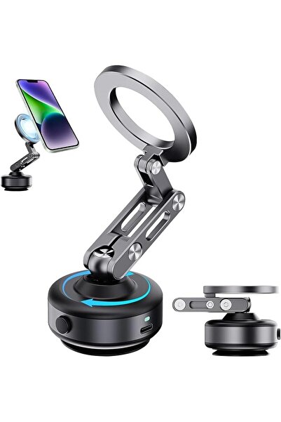 Generic Electric Vacuum Magnetic Car Phone Mount, 360° Adjustable 3-Part Suct...