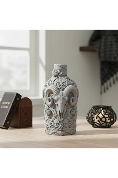 OEM Detailed 3D Printed Ram Skull Decorative Container