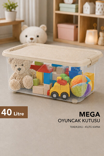 Meleni Baby Storage Box with Lockable Lid - Children's Toy Organizer Baby Roo...