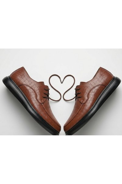 ERDOĞAN TULGAR Genuine Perforated Leather Laced Lightweight Poly Sole Casual Men's Classic Dad Shoes Te0120