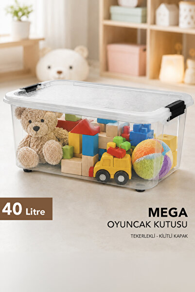 Meleni Baby Storage Box with Lockable Lid - Children's Toy Organizer Baby Roo...