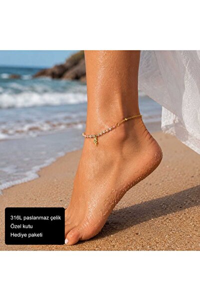 HER ŞEY NOTA www.herseynota.com 316L Stainless Steel Rose Figured Anklet