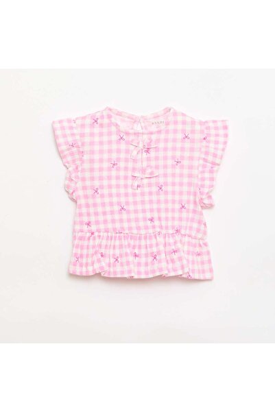 KIABI Printed T-shirt with Ruffles PINK
