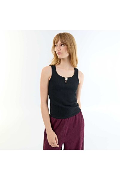 KIABI Sleeveless Tank Top BLACK
