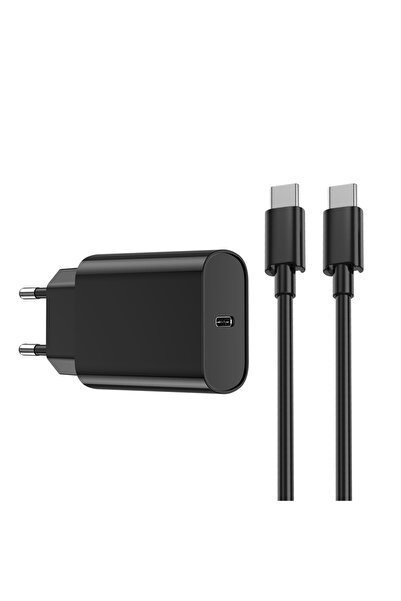 WIWU Wi-U001 φορτιστής ταξιδίου PD 20W 1x USB-C μαύρο + καλώδιο USB-C σε USB-C