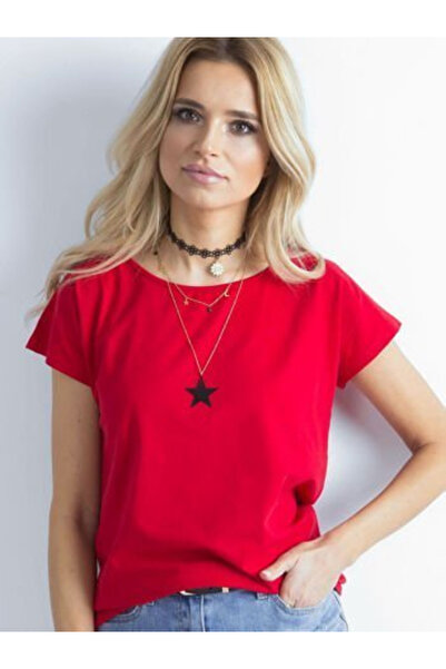 Basic Feel Good Tricou Dama Mini, Decolteu barcuta, BASIC FEEL GOOD, Rosu Cas...